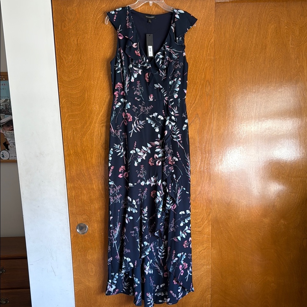 Banana Republic Blue High Low  Flutter Sleeveless Dress